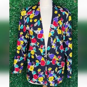 Vintage COLORAYONS Floral Blazer Size Medium
